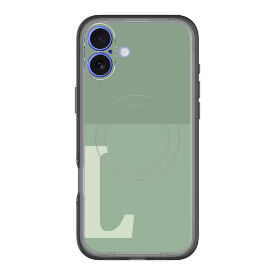 スリムプロテクションプレミアムケース with MagSafe［ オリジナル - initial two tone - L green ］