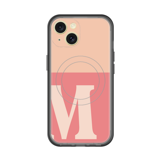 スリムプロテクションプレミアムケース with MagSafe［ オリジナル - initial two tone - M pink ］