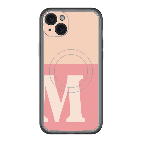 スリムプロテクションプレミアムケース with MagSafe［ オリジナル - initial two tone - M pink ］
