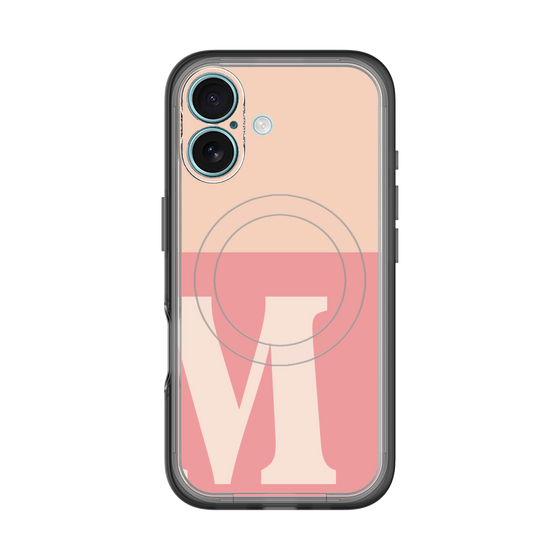 スリムプロテクションプレミアムケース with MagSafe［ オリジナル - initial two tone - M pink ］