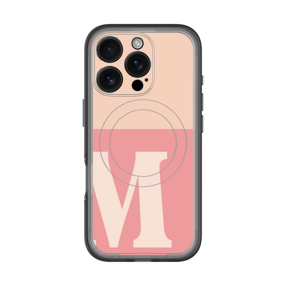 スリムプロテクションプレミアムケース with MagSafe［ オリジナル - initial two tone - M pink ］