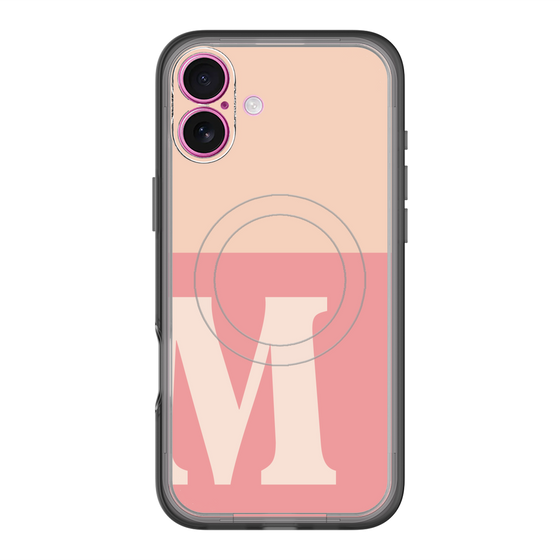 スリムプロテクションプレミアムケース with MagSafe［ オリジナル - initial two tone - M pink ］