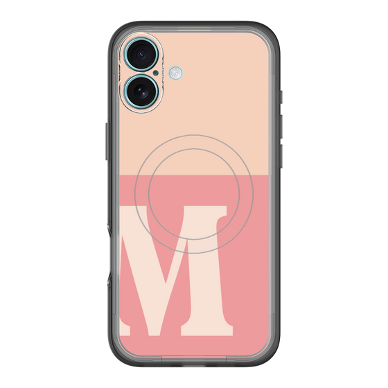 スリムプロテクションプレミアムケース with MagSafe［ オリジナル - initial two tone - M pink ］
