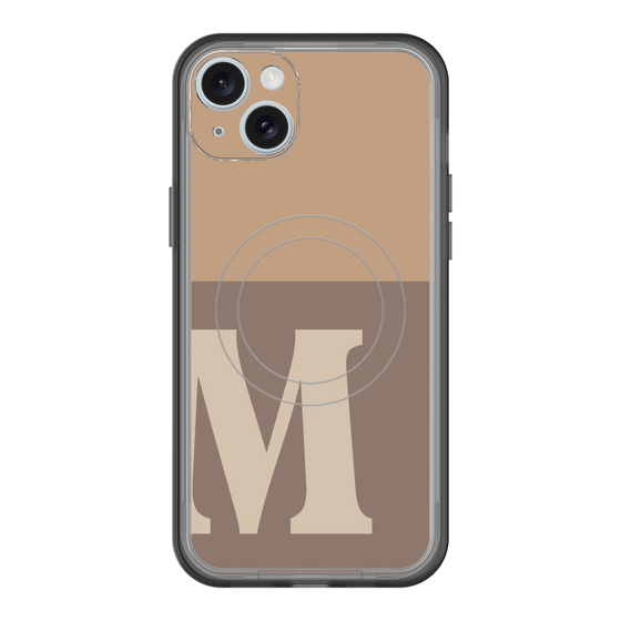 スリムプロテクションプレミアムケース with MagSafe［ オリジナル - initial two tone - M brown ］