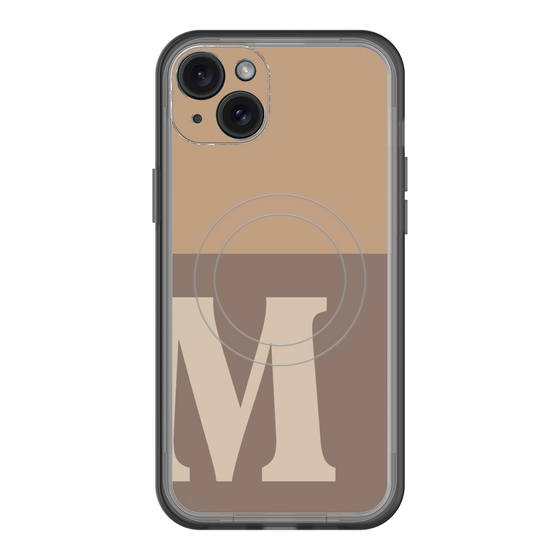 スリムプロテクションプレミアムケース with MagSafe［ オリジナル - initial two tone - M brown ］
