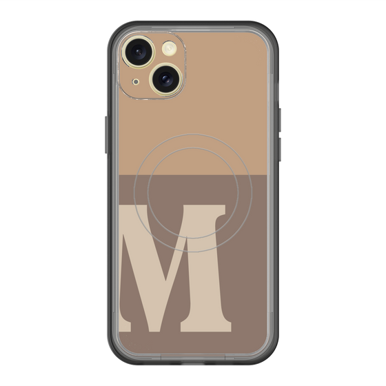スリムプロテクションプレミアムケース with MagSafe［ オリジナル - initial two tone - M brown ］