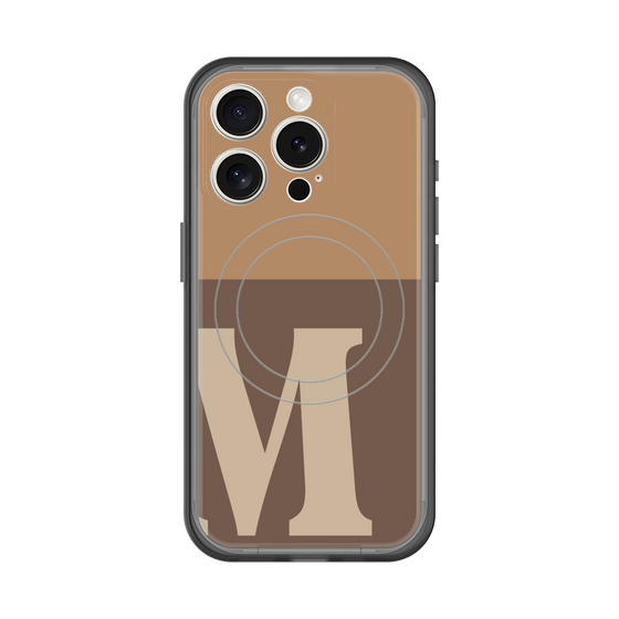 スリムプロテクションプレミアムケース with MagSafe［ オリジナル - initial two tone - M brown ］