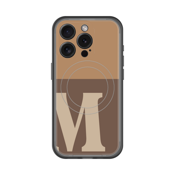 スリムプロテクションプレミアムケース with MagSafe［ オリジナル - initial two tone - M brown ］