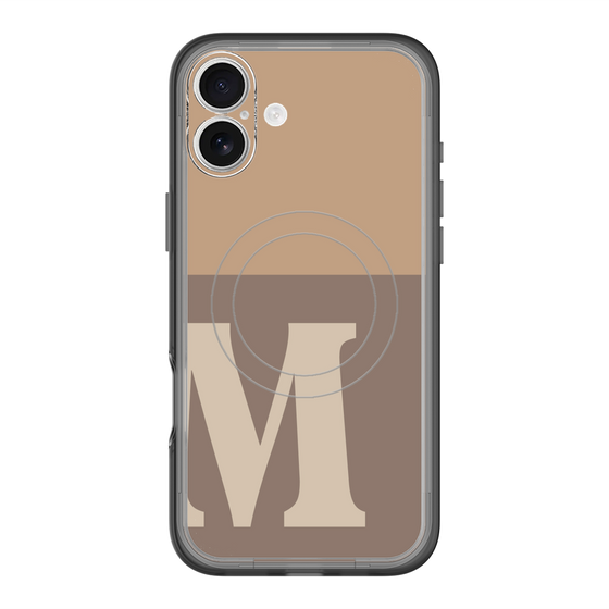 スリムプロテクションプレミアムケース with MagSafe［ オリジナル - initial two tone - M brown ］