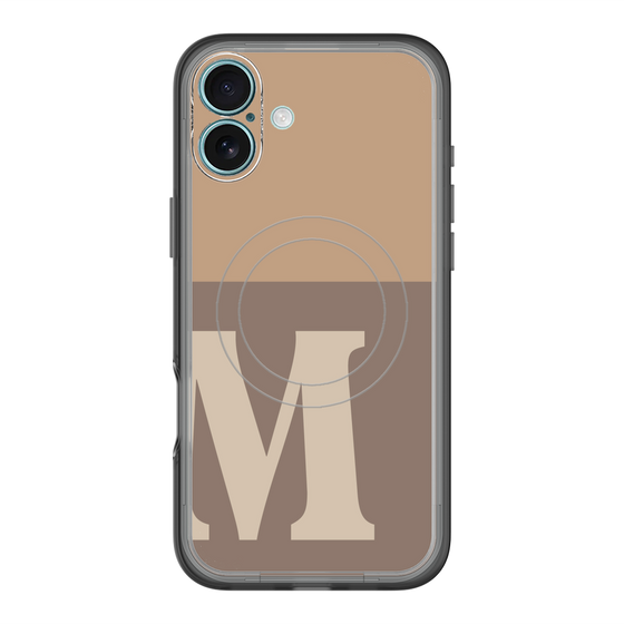 スリムプロテクションプレミアムケース with MagSafe［ オリジナル - initial two tone - M brown ］