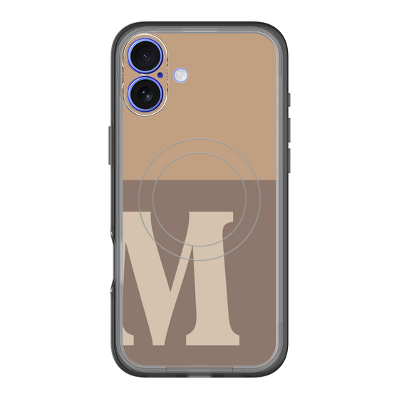スリムプロテクションプレミアムケース with MagSafe［ オリジナル - initial two tone - M brown ］