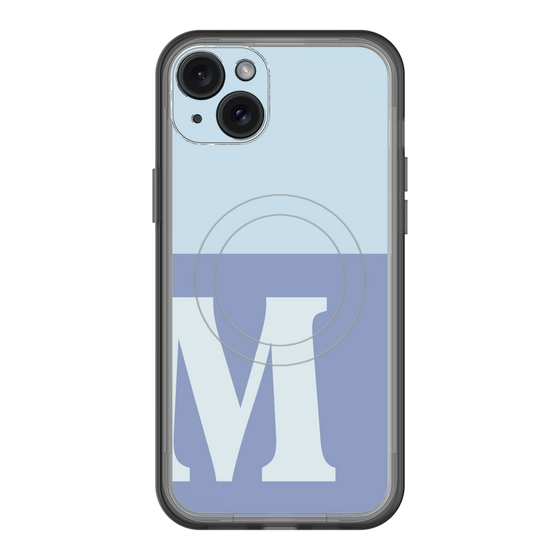 スリムプロテクションプレミアムケース with MagSafe［ オリジナル - initial two tone - M blue ］
