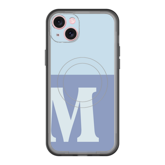 スリムプロテクションプレミアムケース with MagSafe［ オリジナル - initial two tone - M blue ］