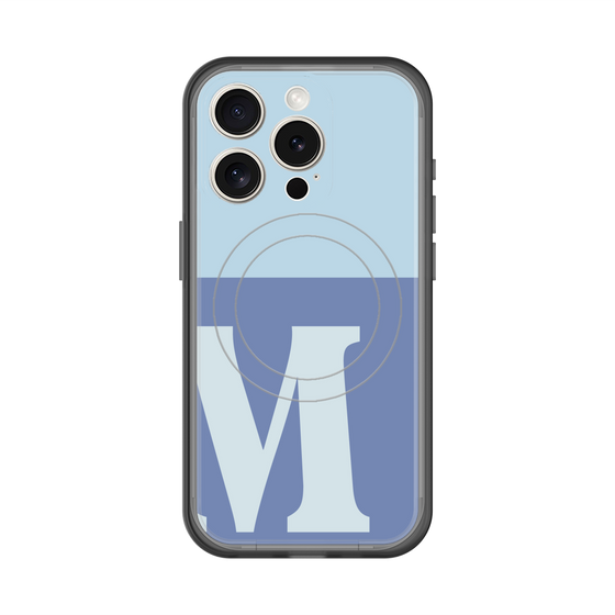 スリムプロテクションプレミアムケース with MagSafe［ オリジナル - initial two tone - M blue ］