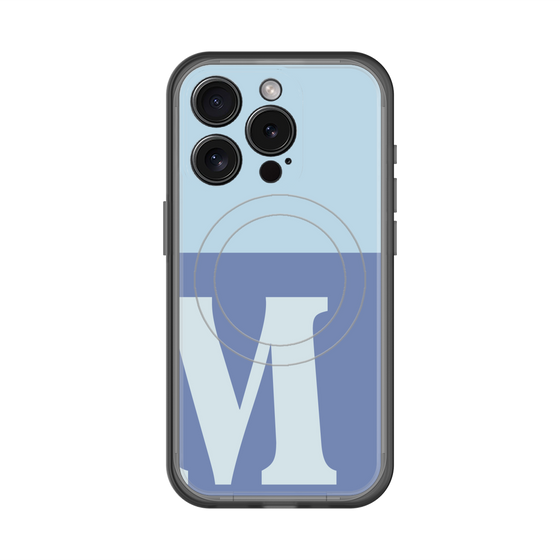 スリムプロテクションプレミアムケース with MagSafe［ オリジナル - initial two tone - M blue ］