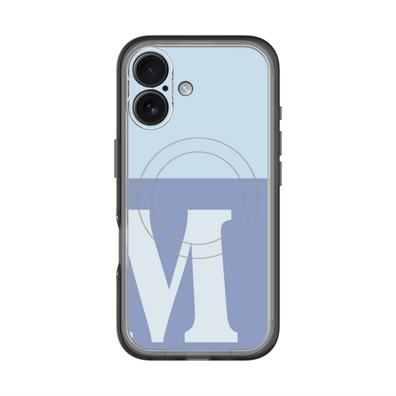 スリムプロテクションプレミアムケース with MagSafe［ オリジナル - initial two tone - M blue ］