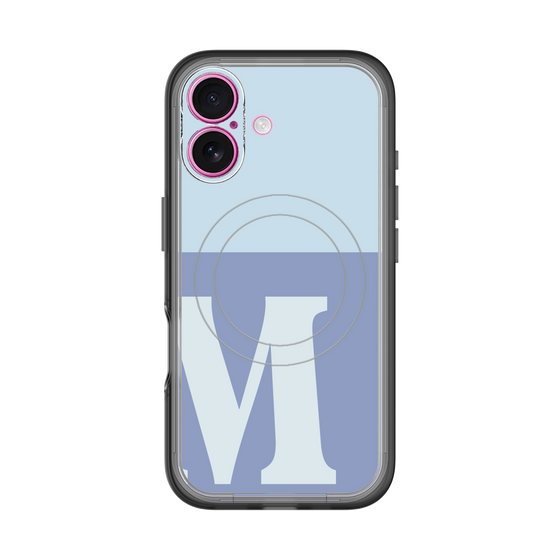 スリムプロテクションプレミアムケース with MagSafe［ オリジナル - initial two tone - M blue ］