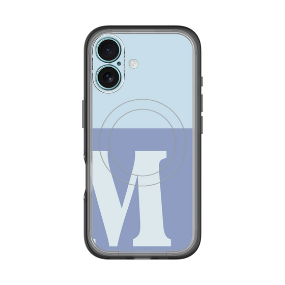 スリムプロテクションプレミアムケース with MagSafe［ オリジナル - initial two tone - M blue ］