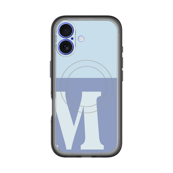 スリムプロテクションプレミアムケース with MagSafe［ オリジナル - initial two tone - M blue ］