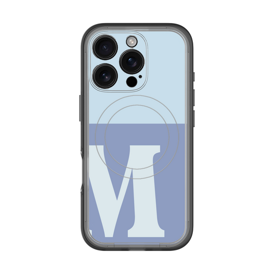 スリムプロテクションプレミアムケース with MagSafe［ オリジナル - initial two tone - M blue ］