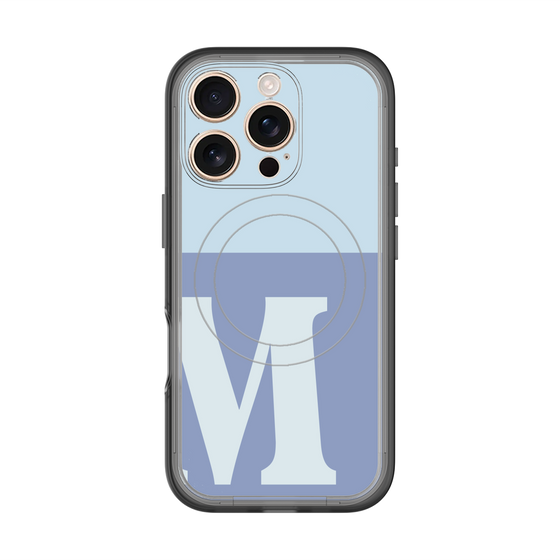 スリムプロテクションプレミアムケース with MagSafe［ オリジナル - initial two tone - M blue ］