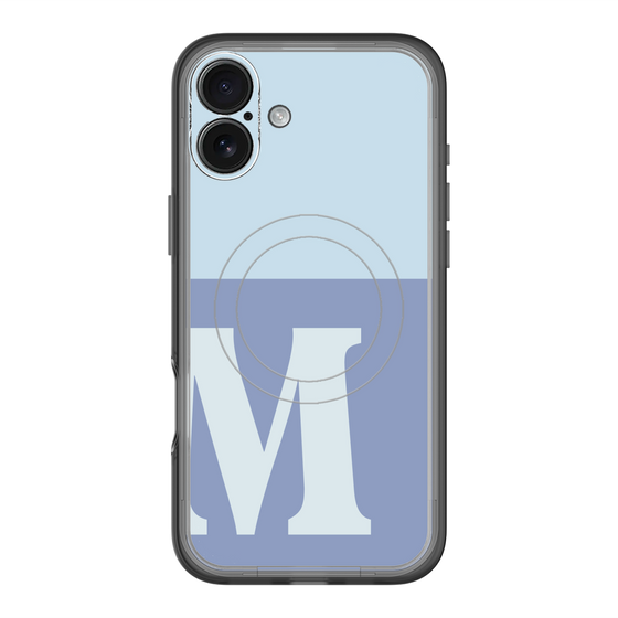 スリムプロテクションプレミアムケース with MagSafe［ オリジナル - initial two tone - M blue ］