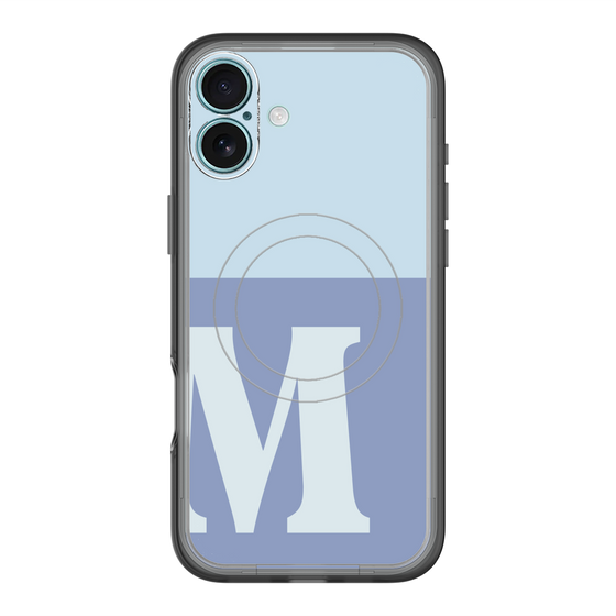 スリムプロテクションプレミアムケース with MagSafe［ オリジナル - initial two tone - M blue ］
