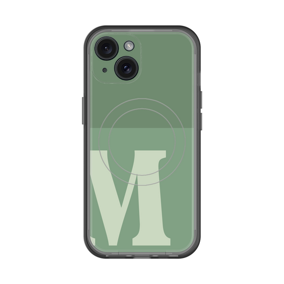 スリムプロテクションプレミアムケース with MagSafe［ オリジナル - initial two tone - M green ］