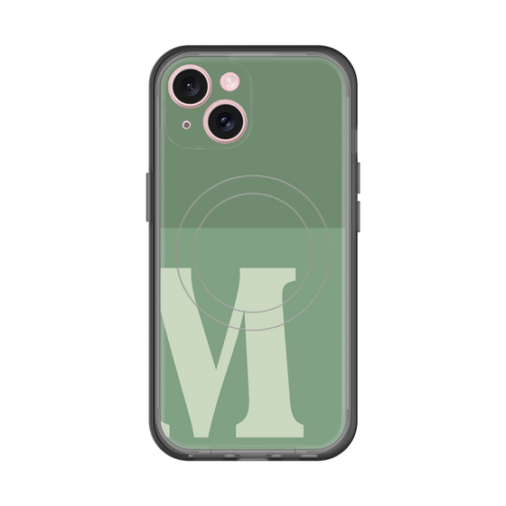 スリムプロテクションプレミアムケース with MagSafe［ オリジナル - initial two tone - M green ］