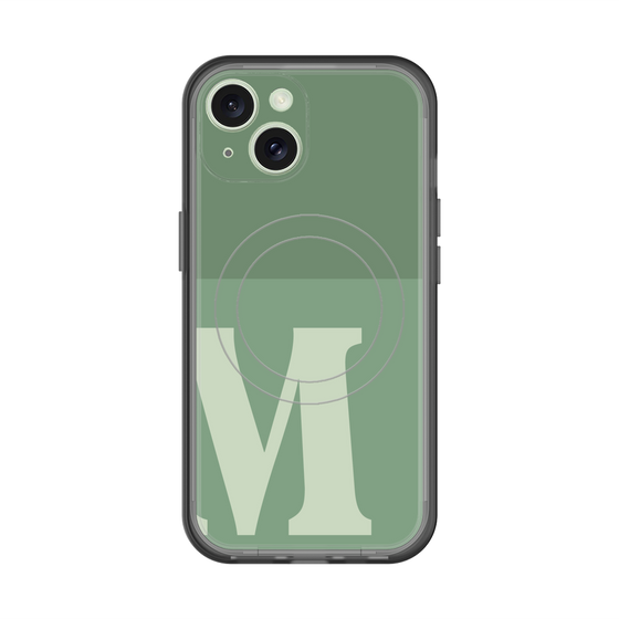 スリムプロテクションプレミアムケース with MagSafe［ オリジナル - initial two tone - M green ］