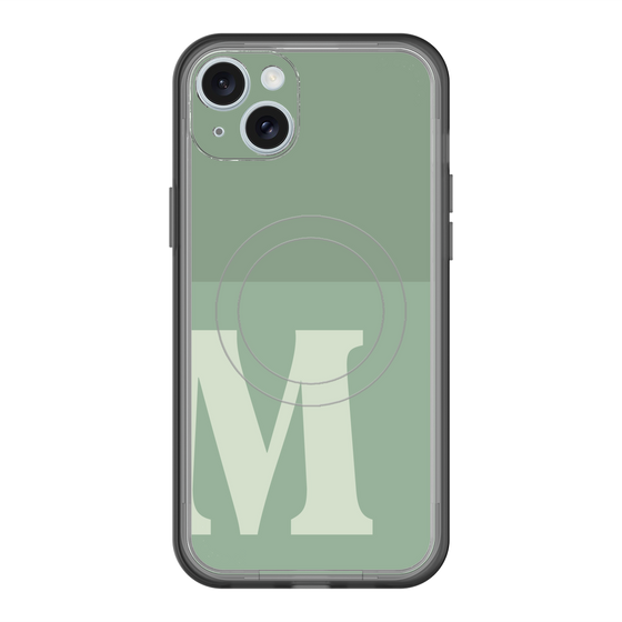 スリムプロテクションプレミアムケース with MagSafe［ オリジナル - initial two tone - M green ］