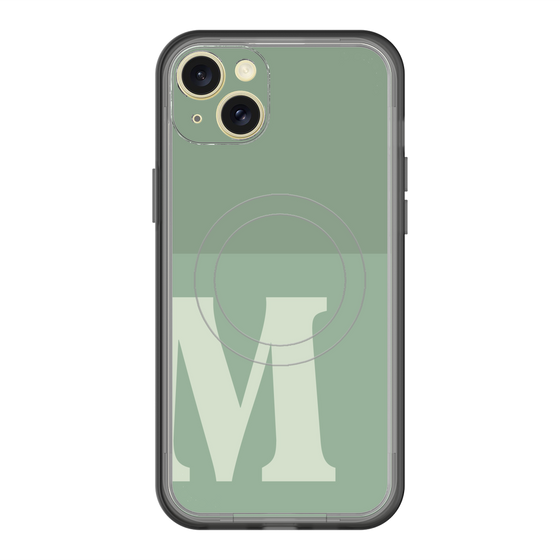 スリムプロテクションプレミアムケース with MagSafe［ オリジナル - initial two tone - M green ］