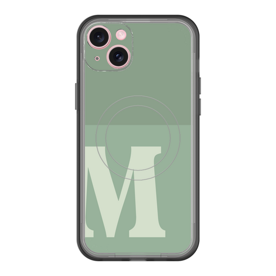 スリムプロテクションプレミアムケース with MagSafe［ オリジナル - initial two tone - M green ］