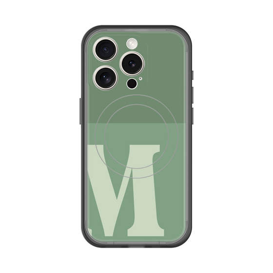 スリムプロテクションプレミアムケース with MagSafe［ オリジナル - initial two tone - M green ］