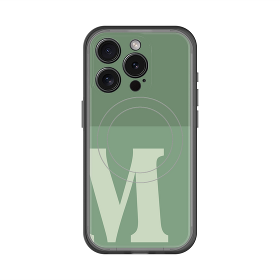 スリムプロテクションプレミアムケース with MagSafe［ オリジナル - initial two tone - M green ］