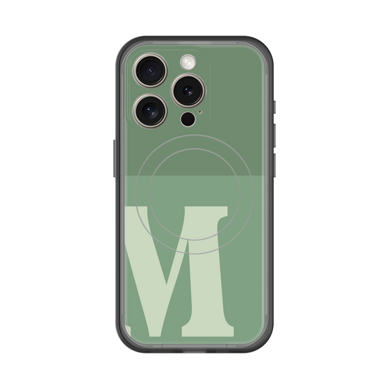 スリムプロテクションプレミアムケース with MagSafe［ オリジナル - initial two tone - M green ］