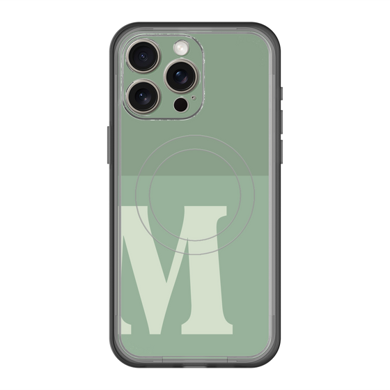 スリムプロテクションプレミアムケース with MagSafe［ オリジナル - initial two tone - M green ］