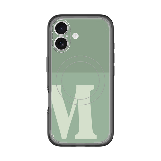 スリムプロテクションプレミアムケース with MagSafe［ オリジナル - initial two tone - M green ］