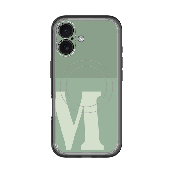 スリムプロテクションプレミアムケース with MagSafe［ オリジナル - initial two tone - M green ］