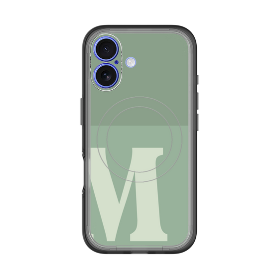 スリムプロテクションプレミアムケース with MagSafe［ オリジナル - initial two tone - M green ］