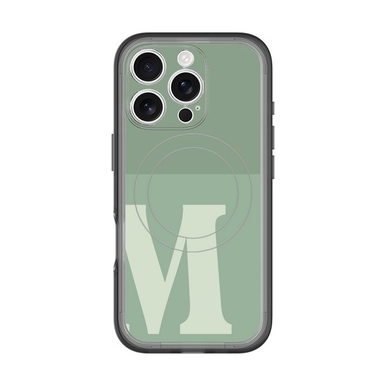 スリムプロテクションプレミアムケース with MagSafe［ オリジナル - initial two tone - M green ］