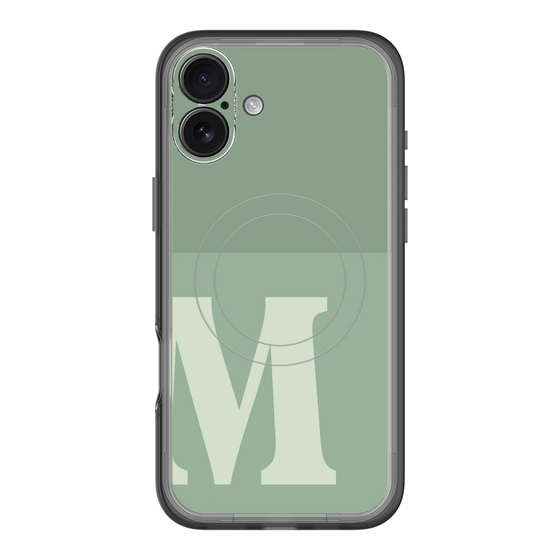 スリムプロテクションプレミアムケース with MagSafe［ オリジナル - initial two tone - M green ］