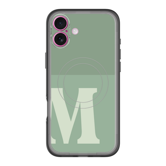 スリムプロテクションプレミアムケース with MagSafe［ オリジナル - initial two tone - M green ］