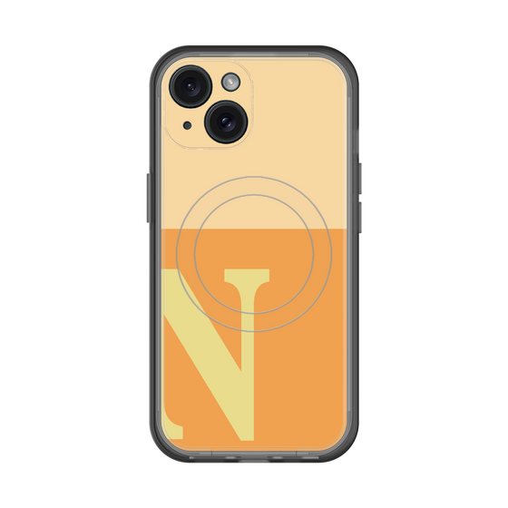 スリムプロテクションプレミアムケース with MagSafe［ オリジナル - initial two tone - N orange ］