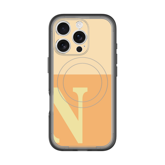 スリムプロテクションプレミアムケース with MagSafe［ オリジナル - initial two tone - N orange ］