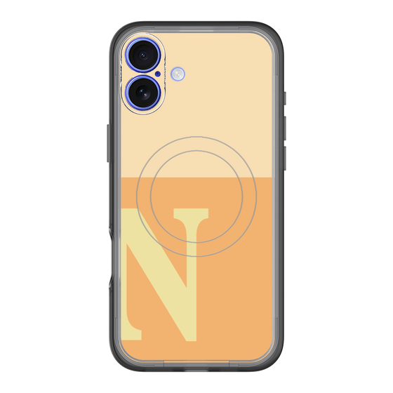 スリムプロテクションプレミアムケース with MagSafe［ オリジナル - initial two tone - N orange ］