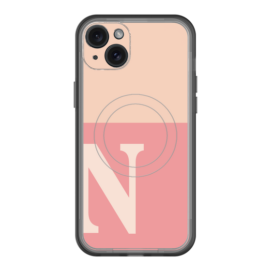 スリムプロテクションプレミアムケース with MagSafe［ オリジナル - initial two tone - N pink ］
