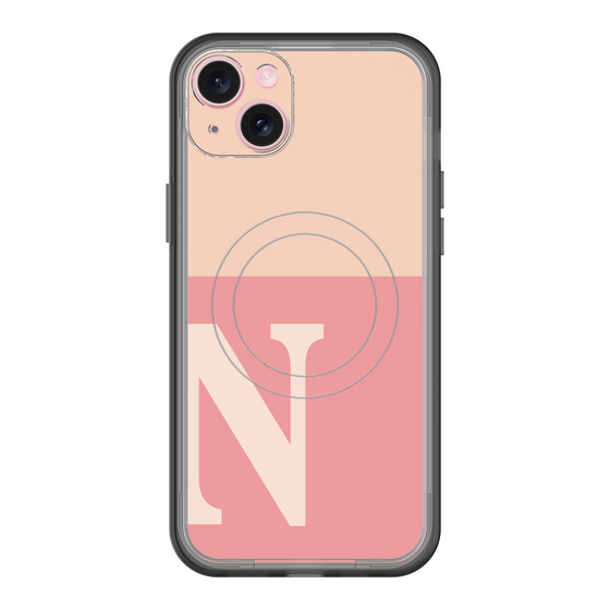 スリムプロテクションプレミアムケース with MagSafe［ オリジナル - initial two tone - N pink ］