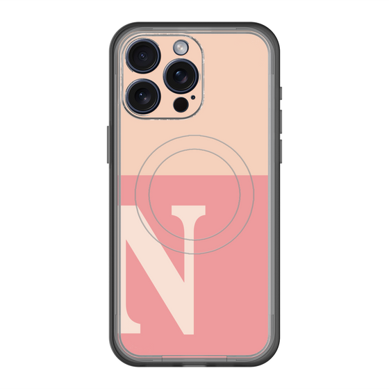 スリムプロテクションプレミアムケース with MagSafe［ オリジナル - initial two tone - N pink ］