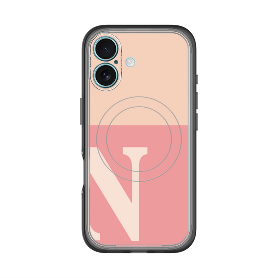 スリムプロテクションプレミアムケース with MagSafe［ オリジナル - initial two tone - N pink ］